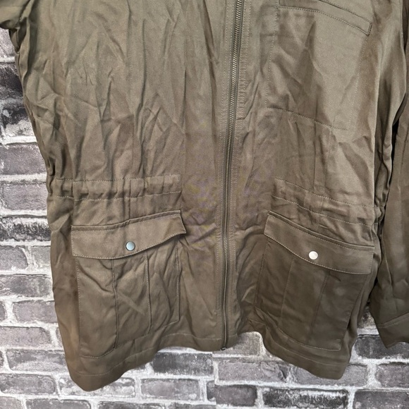 J. Jill Khaki Utility Jacket brown green tencel - Picture 6 of 9